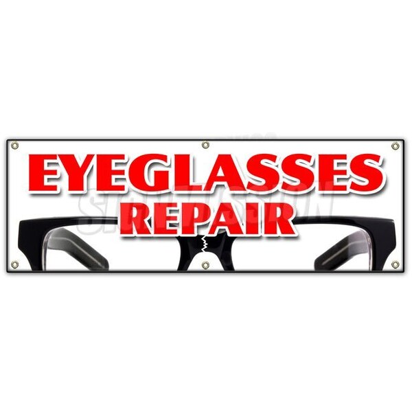EYEGLASS REPAIR BANNER SIGN optometrist eye exam dr doctor examination